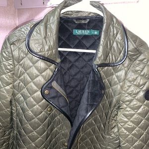 Olive green Ralph Lauren winter coat.